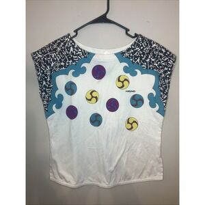 Vintage 80s 90s HEAD Graphic T-Shirt Y2K Tennis Sportswear Geometric-Size7 NEW